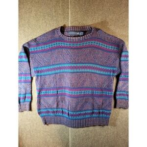 Vintage 90s Crossings 100% Cotton Size Large  Geomentric Sweater Grandpa